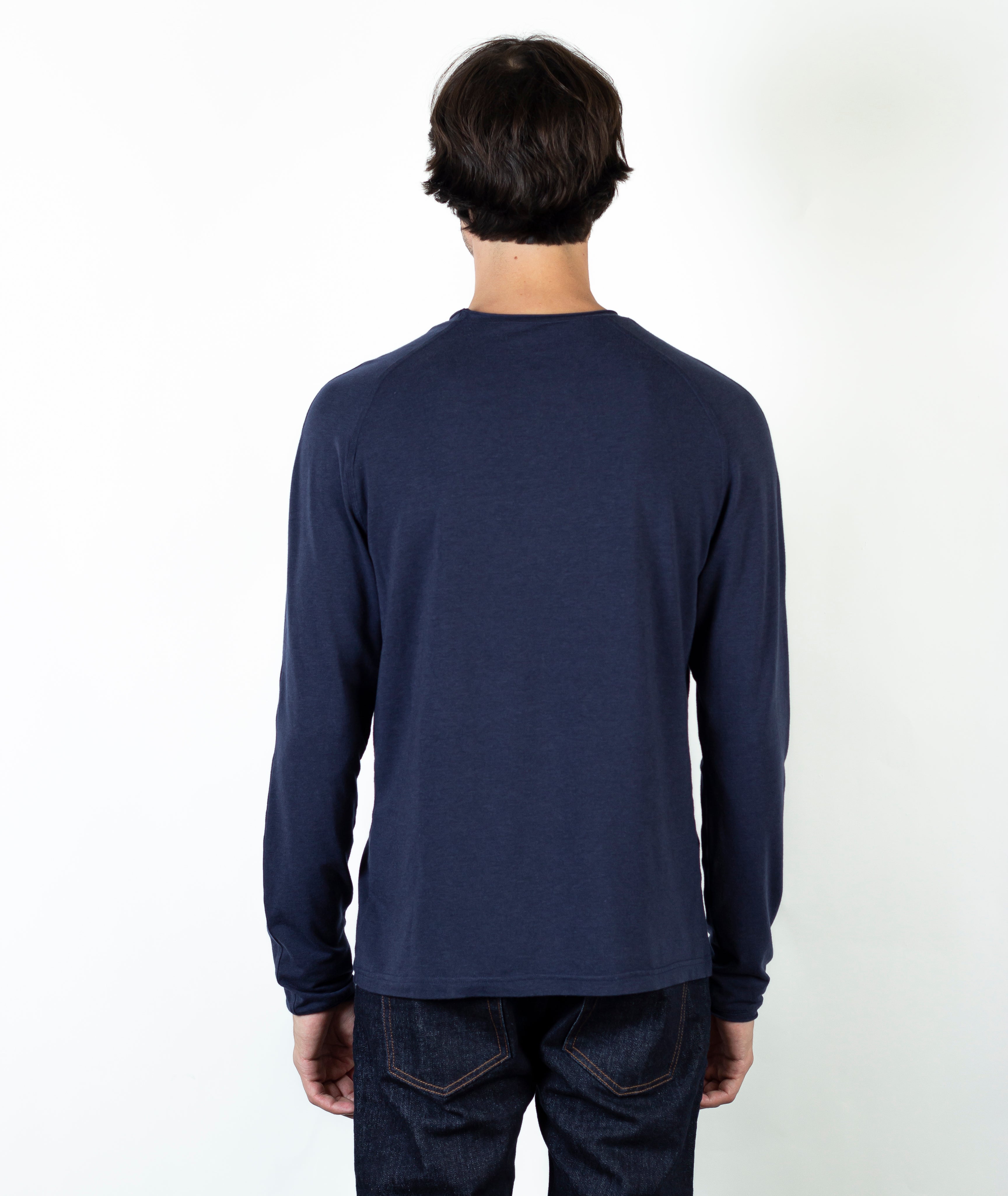 Kip Long Sleeve Slim Fit T shirt Navy