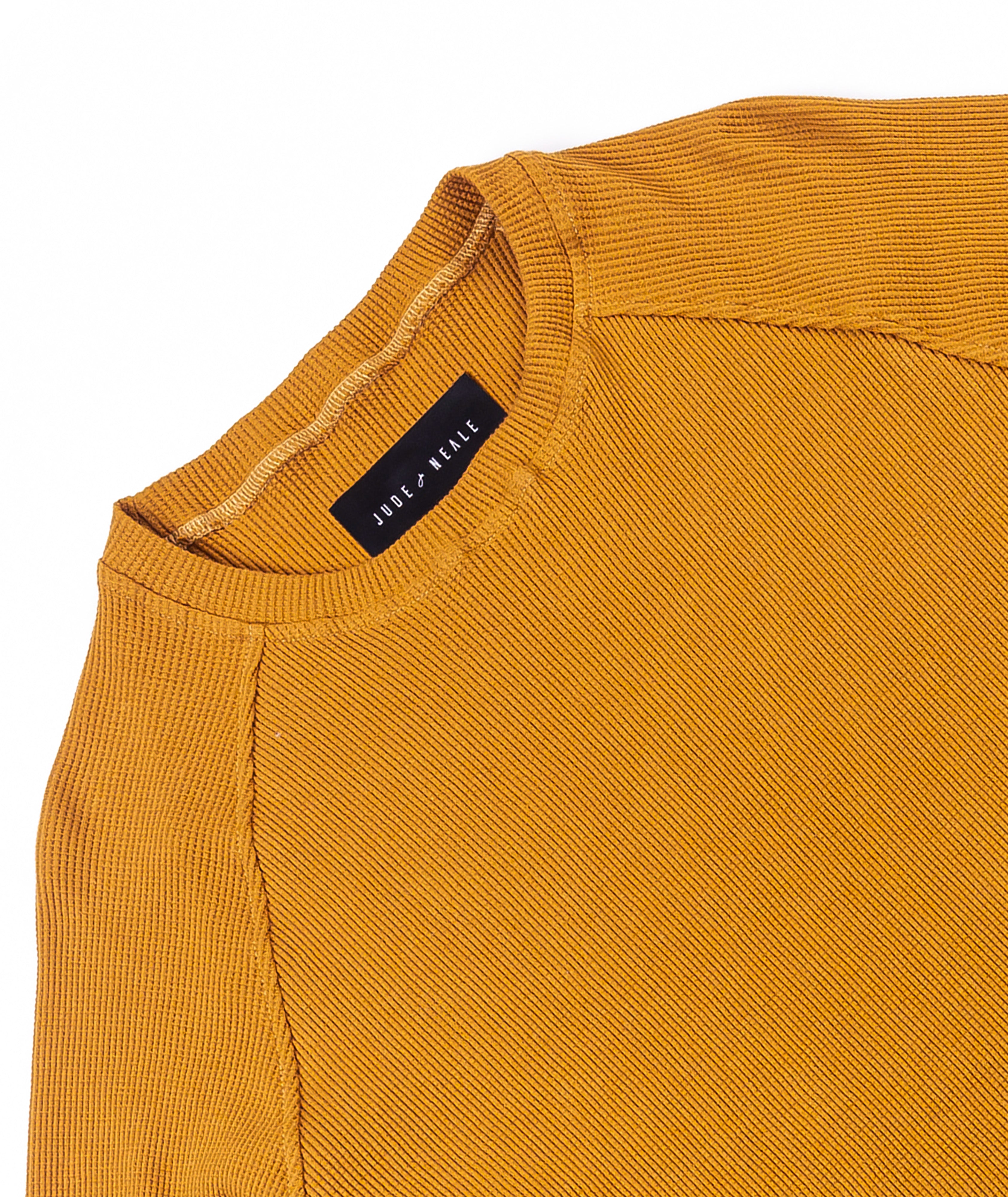Rogan Long Sleeve Waffle Shirt Mustard