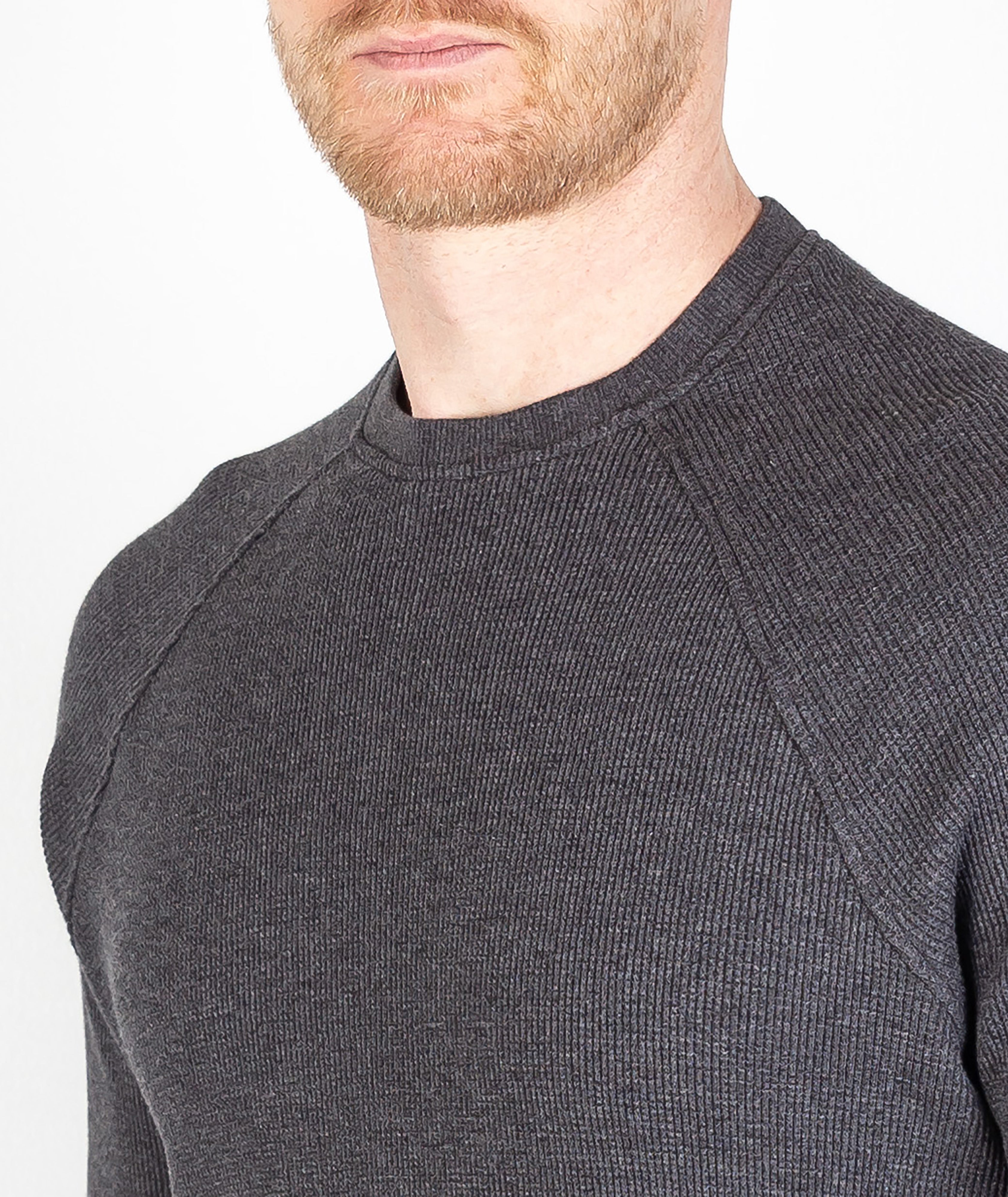 Rogan Long Sleeve Waffle Shirt Grey