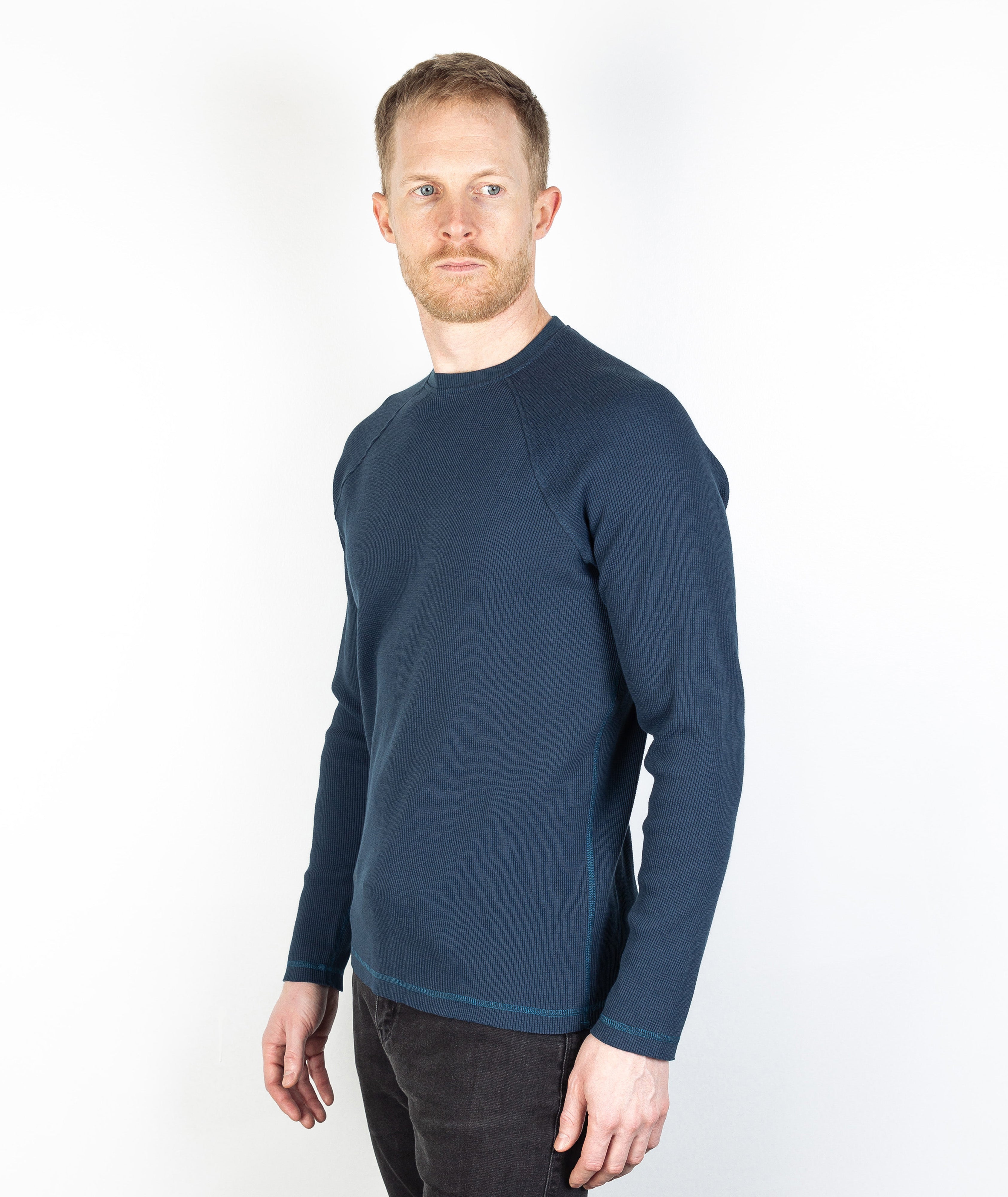 Rogan Long Sleeve Waffle Shirt Marine