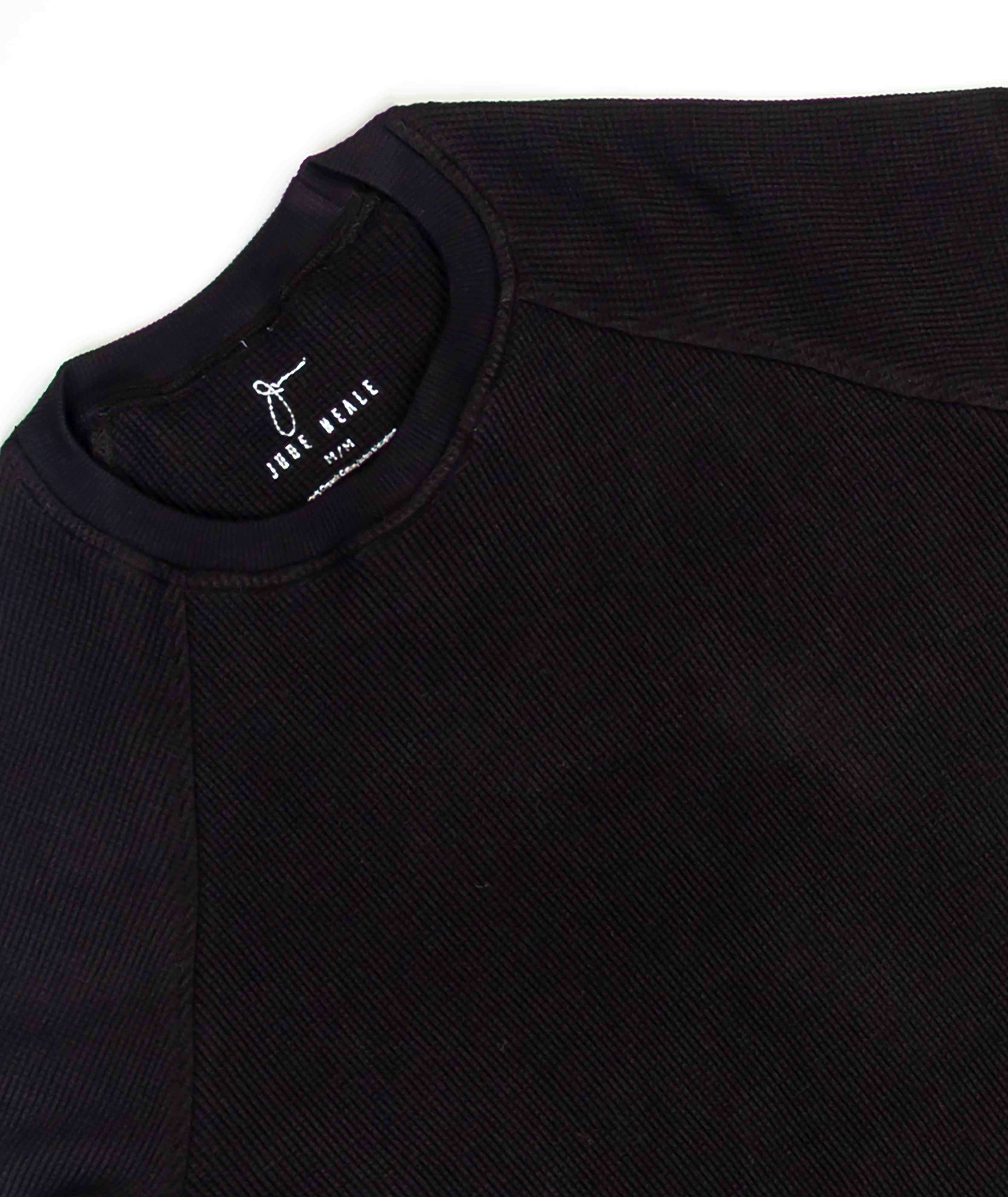 Rogan Long Sleeve Waffle Shirt Black
