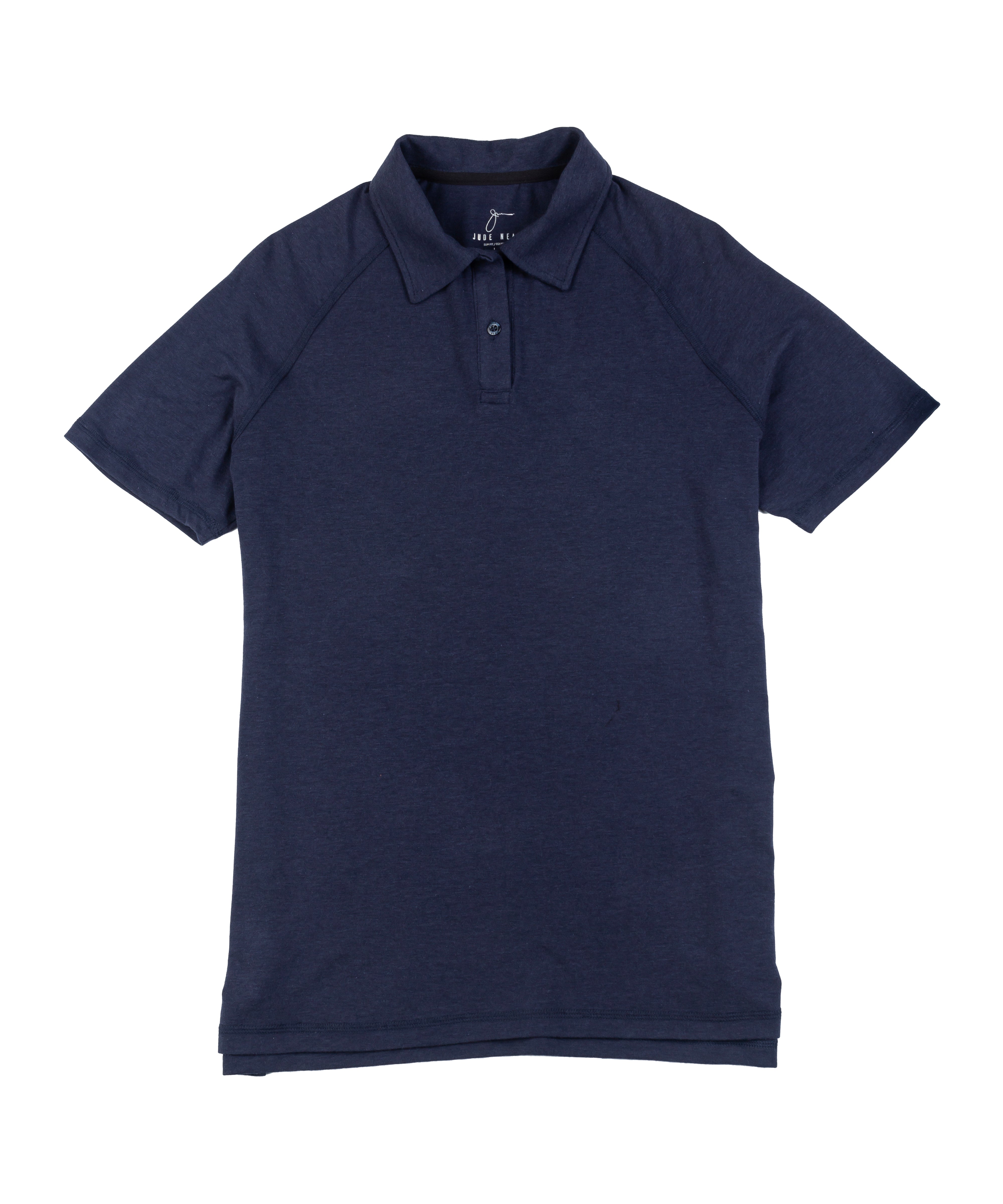 Navy Jesse Slim Fit Polo in a flat lay, showcasing its deep hue and refined slim fit.