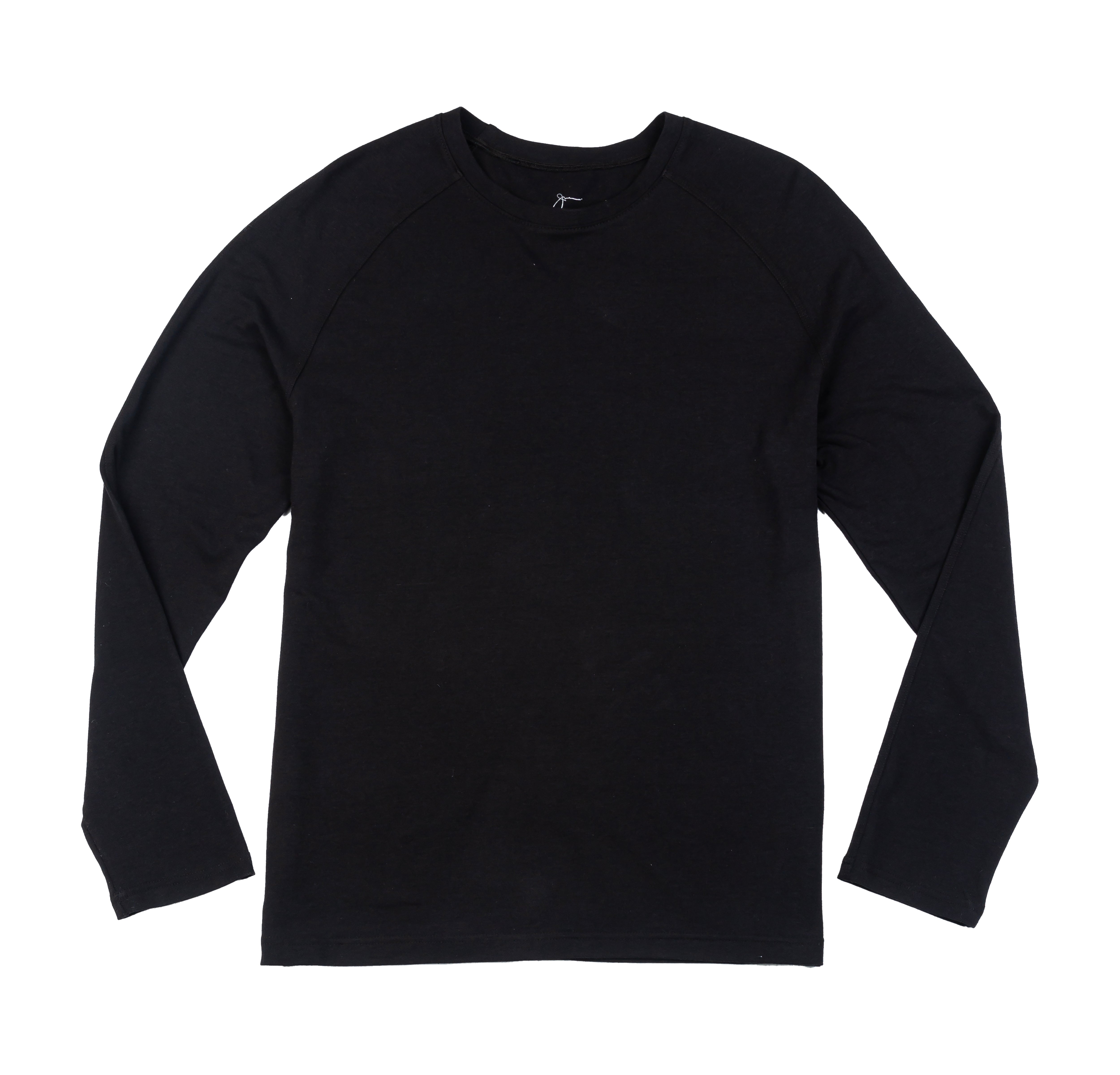Black Kip Long Sleeve Shirt flat lay, highlighting its sleek design and versatile color.