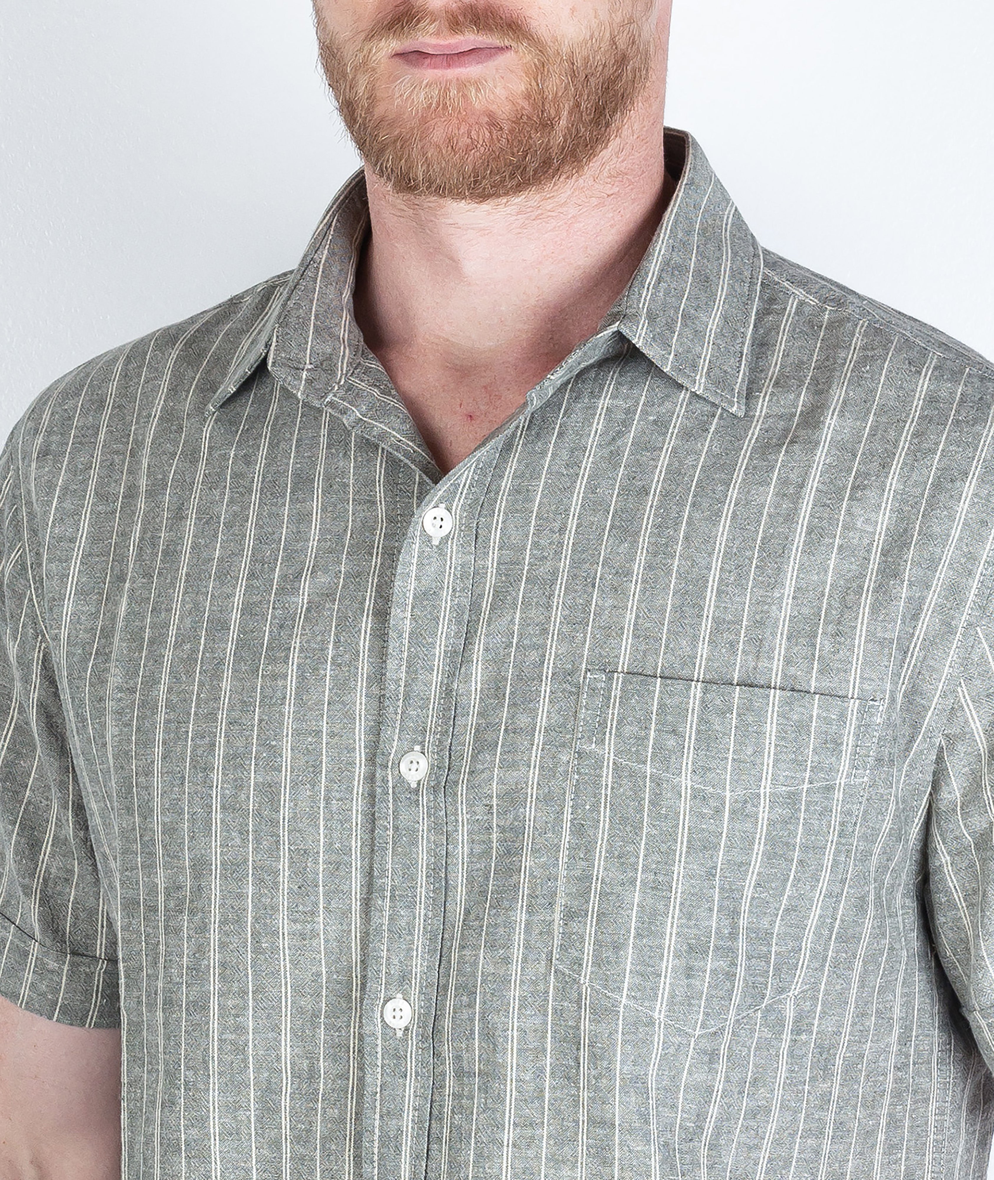 Rene Stripe Short Sleeve Forest
