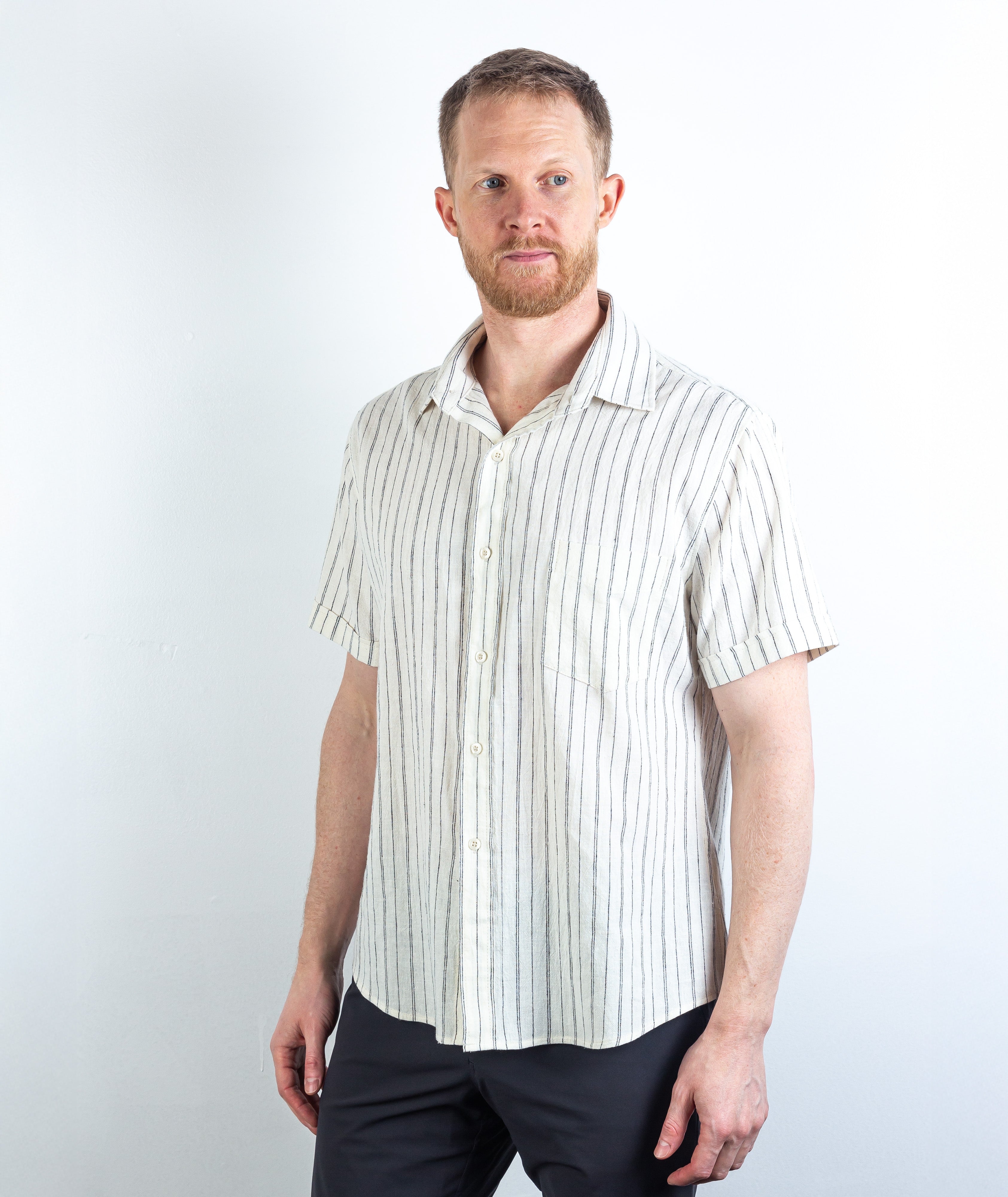 Rene Stripe Short Sleeve Natural