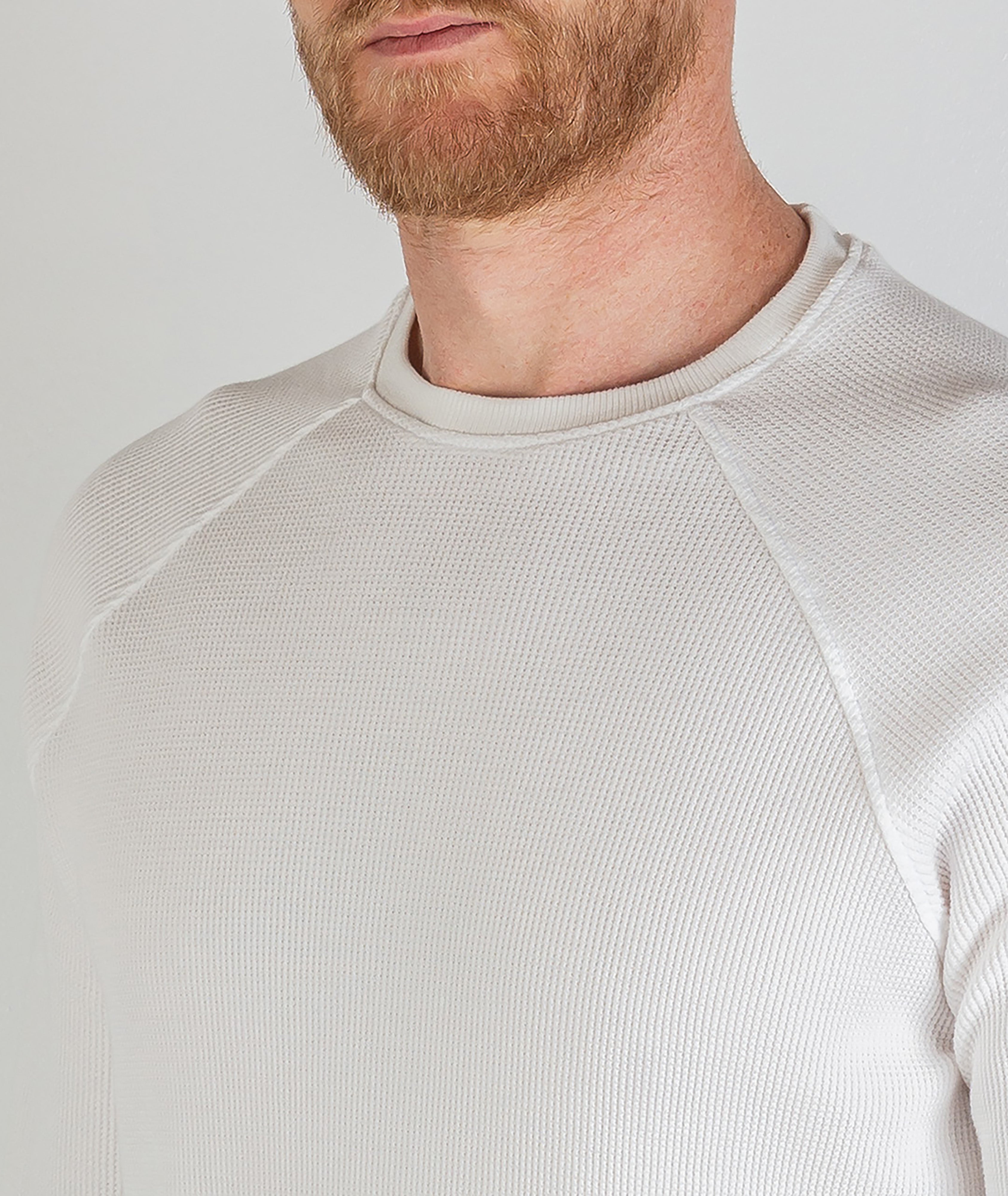 Rogan Long Sleeve Waffle Shirt White