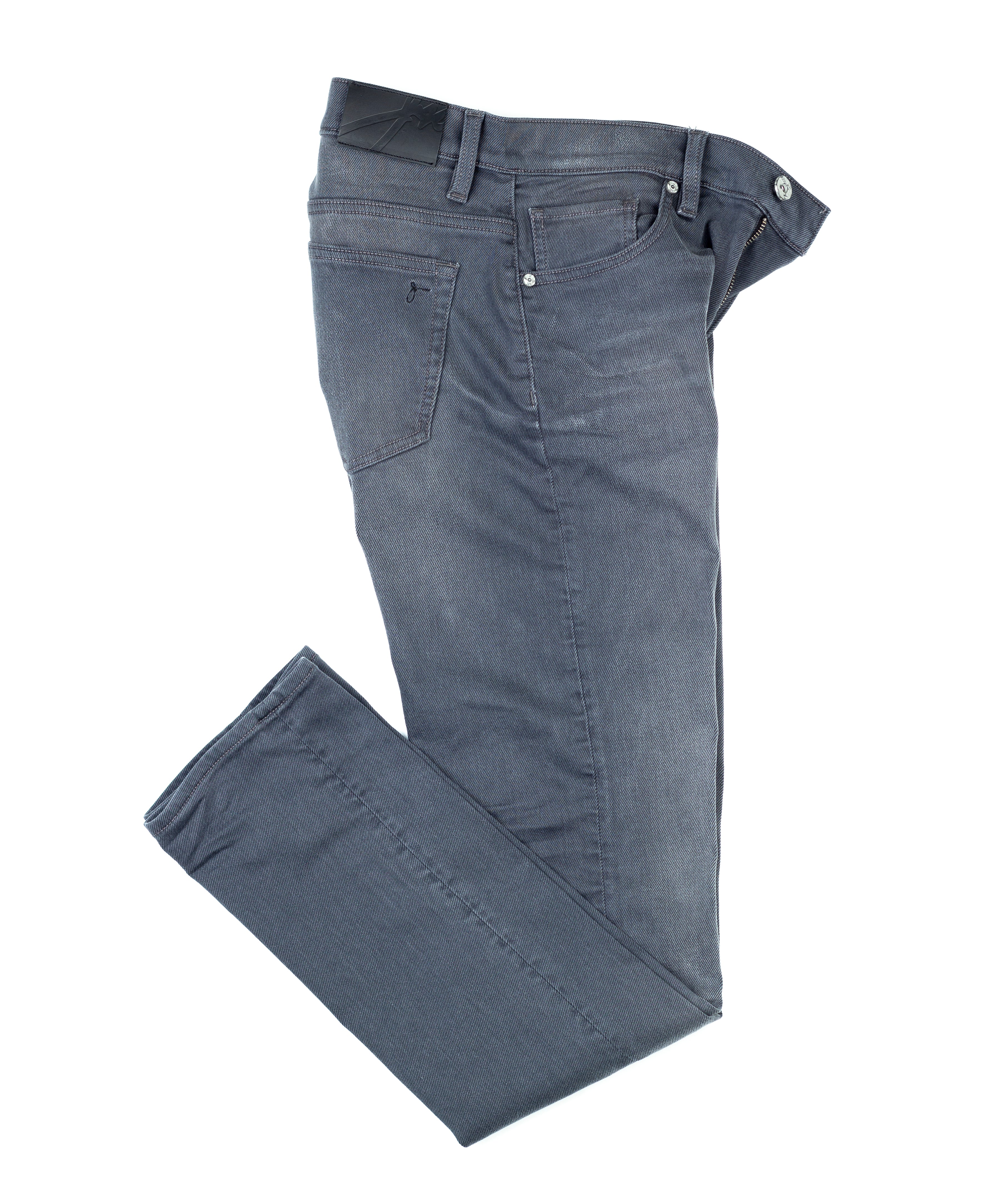 Axe Ash Slim Straight Comfort Fit Jeans folded in a flat lay, showcasing the sustainable materials and eco-conscious design.