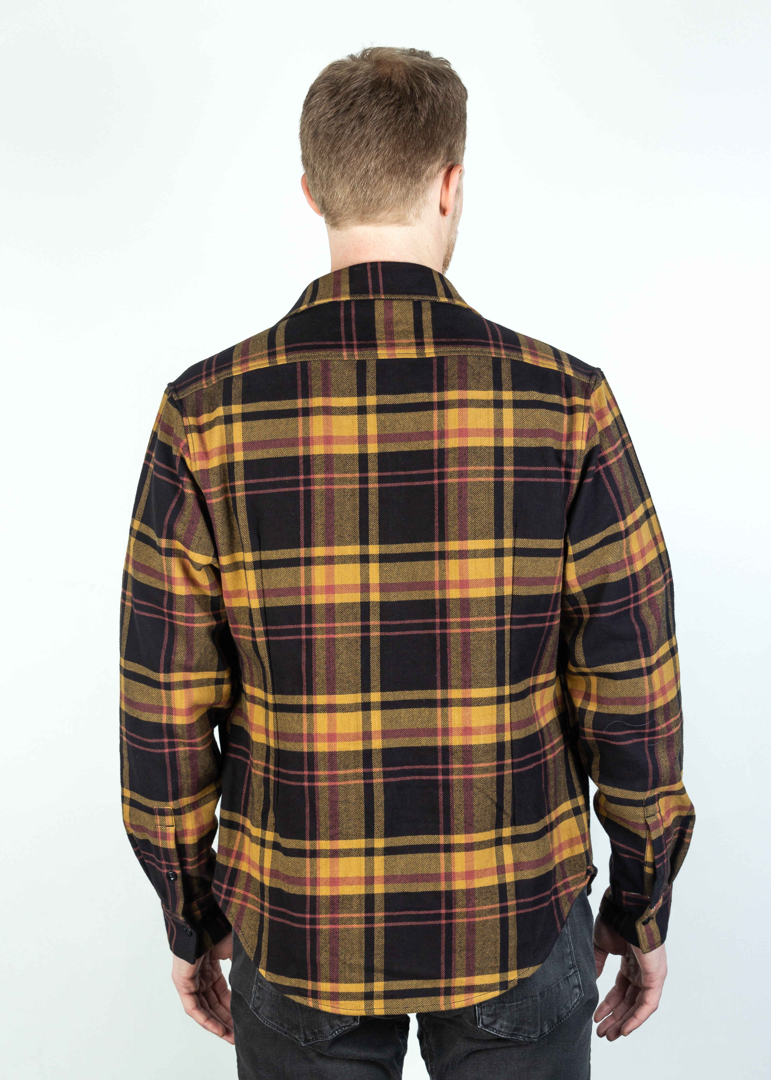 Vinci Long Sleeve Yellow Plaid Shirt