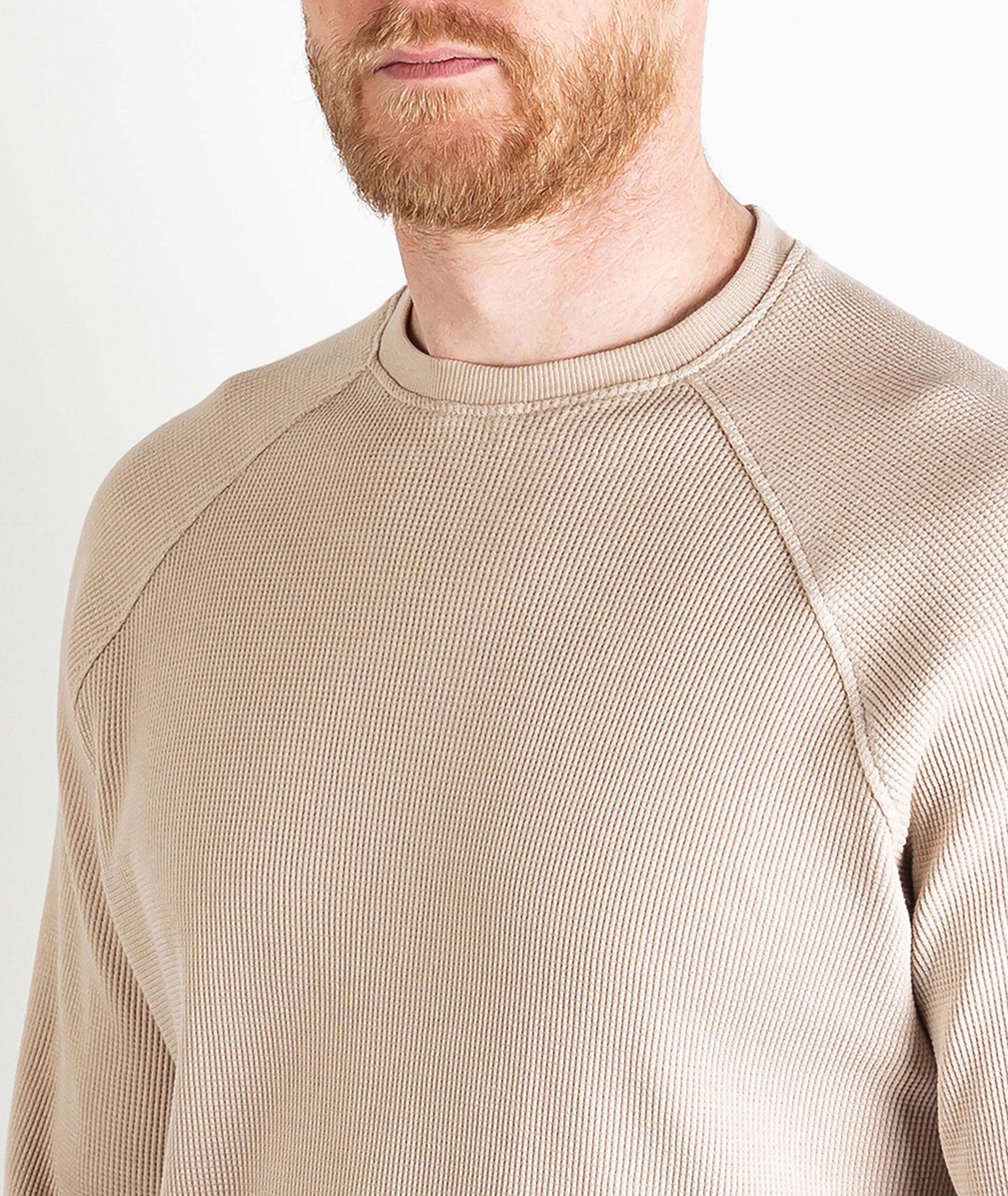 Rogan Long Sleeve Waffle Shirt Biscotti