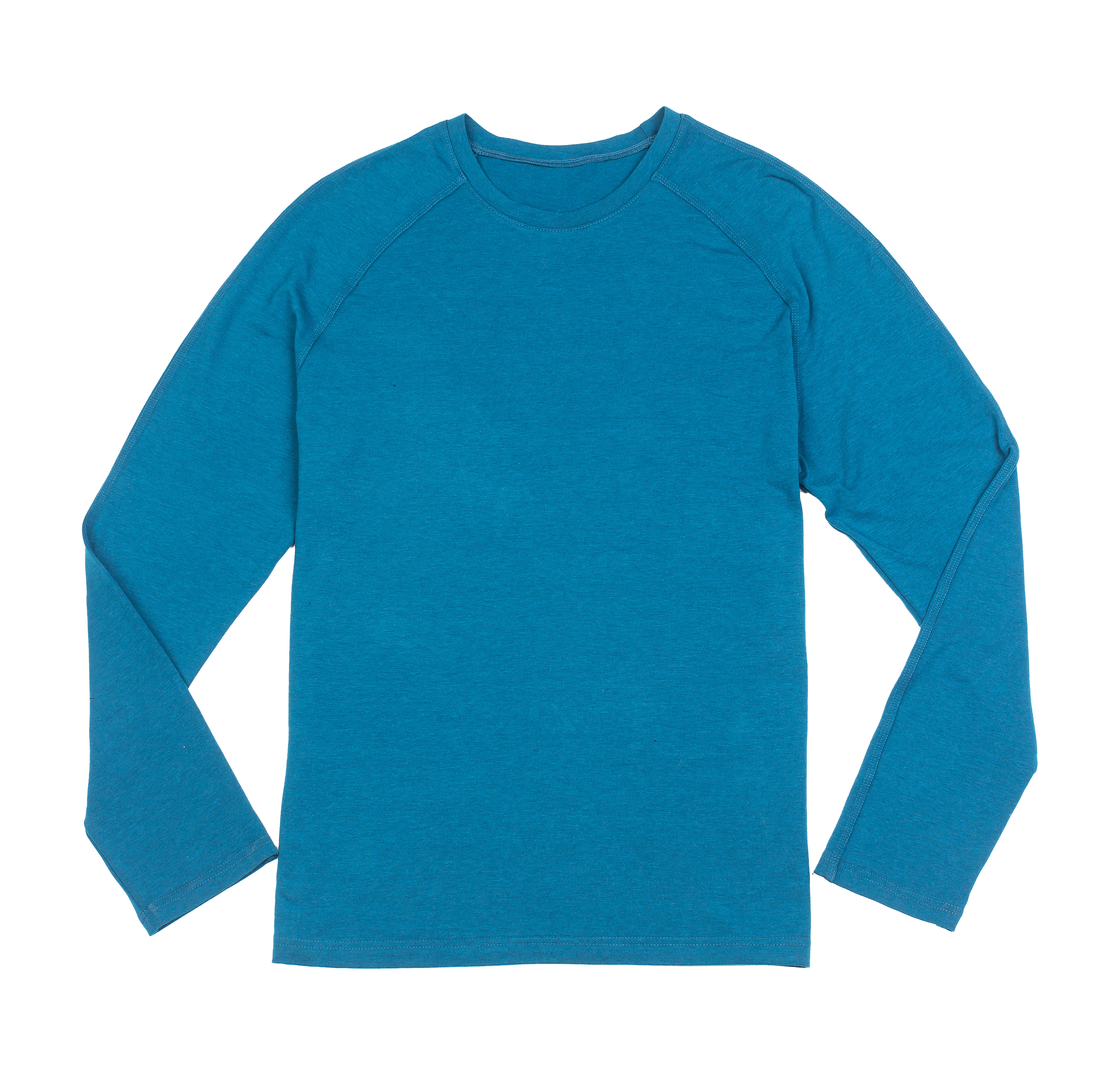 Moroccan Blue Kip Long Sleeve Shirt in a flat lay, highlighting its bold, vibrant tone and tailored look.
