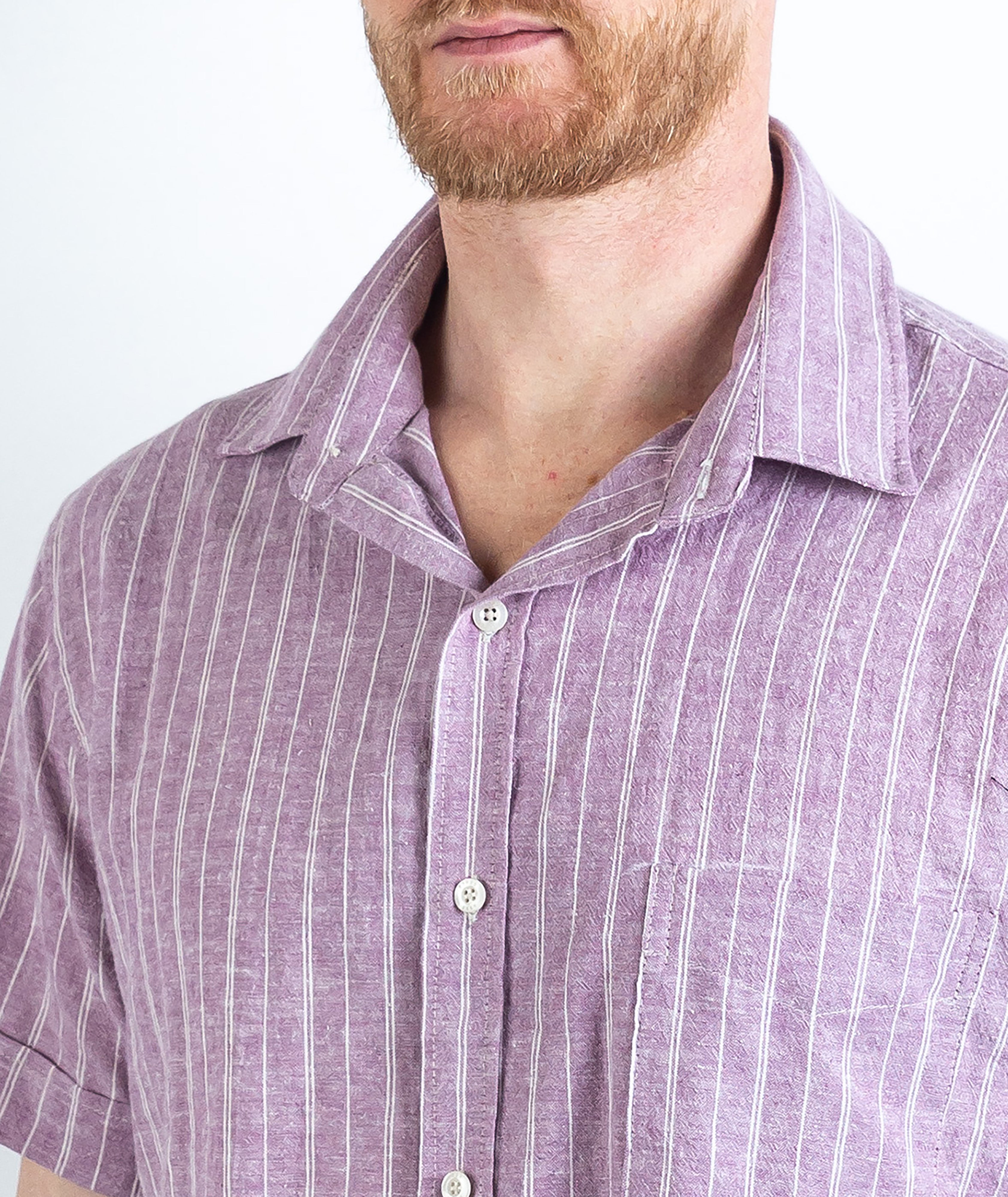 Rene Stripe Short Sleeve Berry