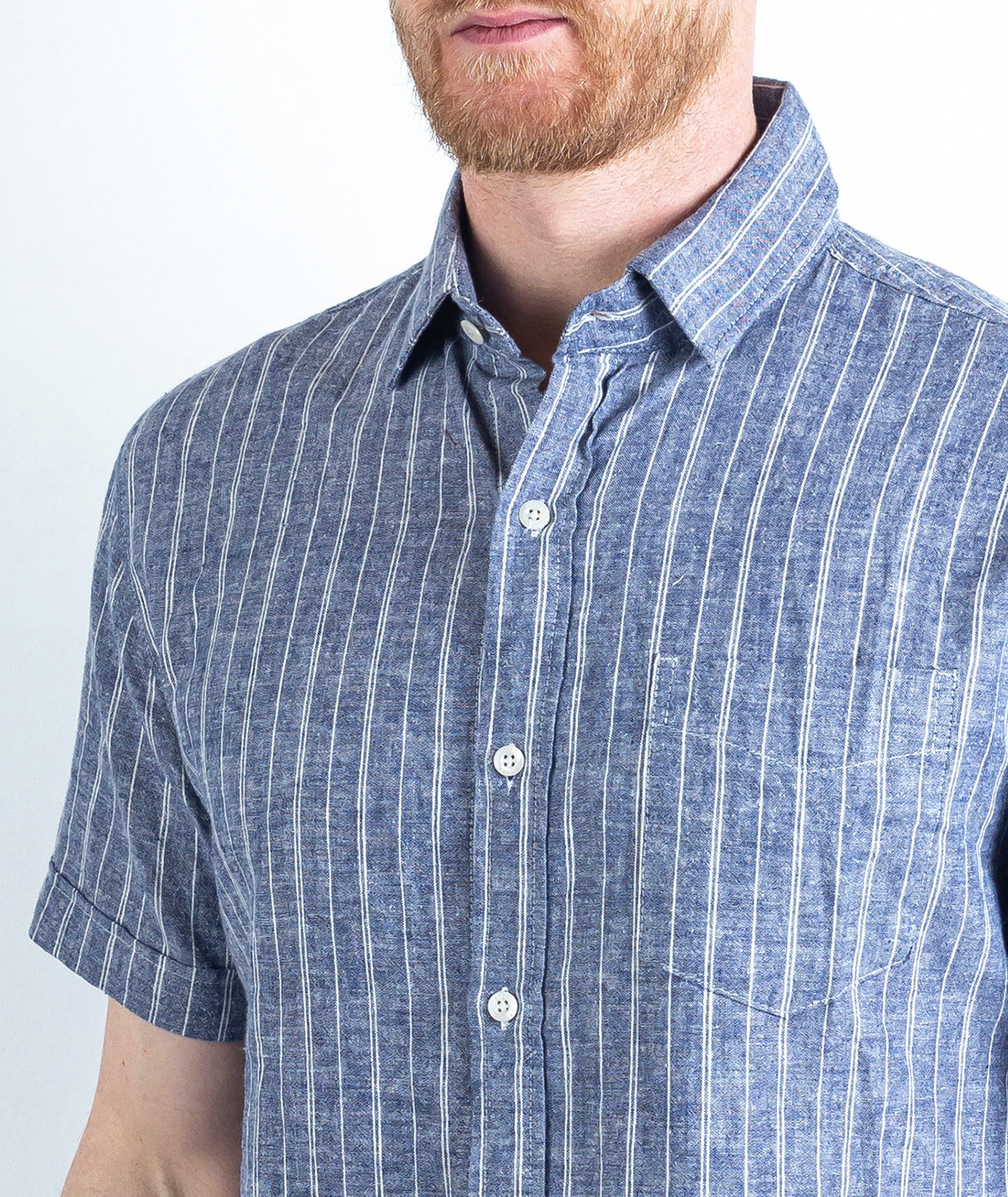 Rene Stripe Short Sleeve Indigo